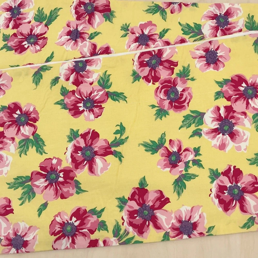 Ralph Lauren Chelsea Valance Custom Set Yellow Floral Poppy 14x166 14x82 2pc